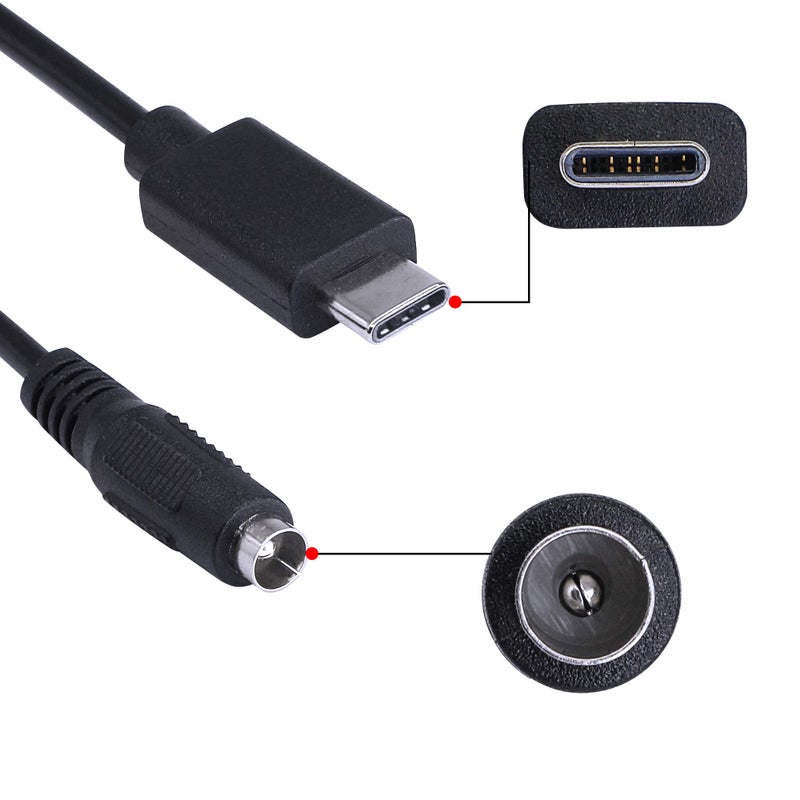 SinLoon USB 3.1Type-C Male to DC5.5 X 2.5mm Male Female Power Plug Extension Charge Cable for Tablet (USB-C to DC M F 1Pair) - Image 5